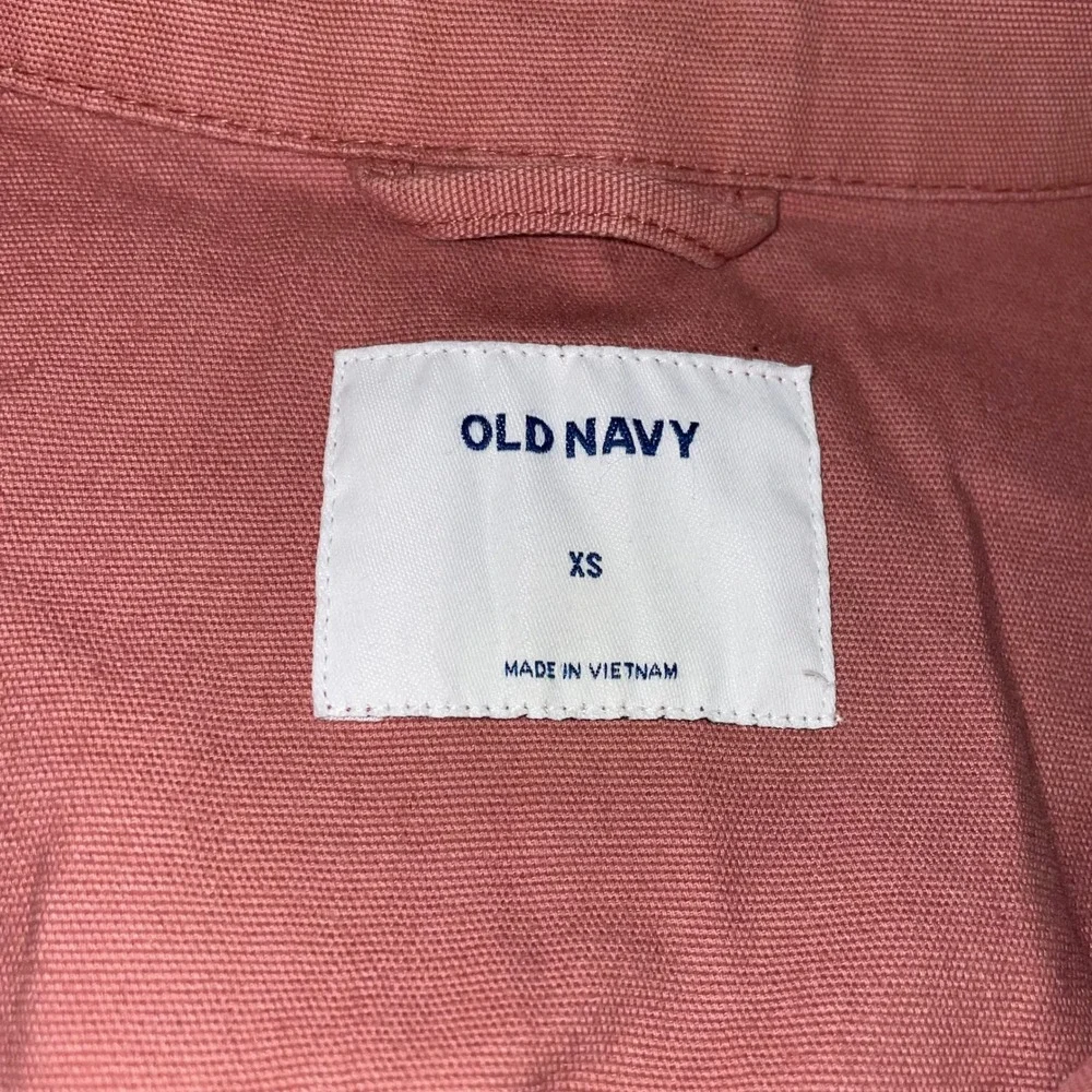 Old Navy Canvas Utility Jacket Pink Mauve Full Zip Drawstring‎ Waist Cinched XS